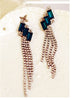 Touching Rectangles Tassel Earrings