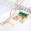 Connected Squares Tassel Necklace