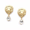 Crystal Lion Head Stud Earrings