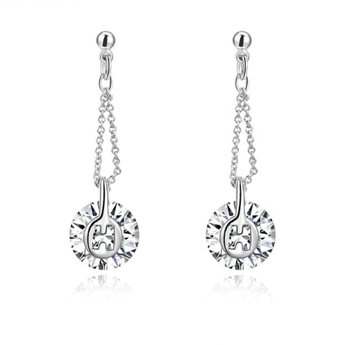 Oxidised hanging chain style silver earrings - Earrings - FOLKWAYS