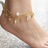 Delicate Leaves Pearl Anklet