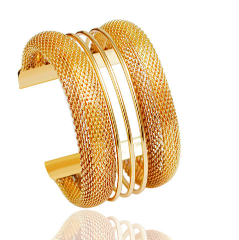 Rope Chain Circled Cuff Bracelet