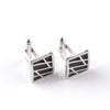 Black Enamel Abstract Lines Design Cufflinks