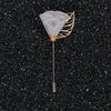 Grey & Saffron Metal Leaf Vintage Lapel Pin