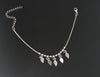 Crystal & Leaves Dangle Charms Anklet