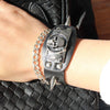 Skull with Rivets Leather Bracelet