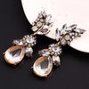 Crystal Leaves Drop Earrings