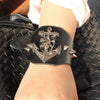 Anchor with Rivets Leather Bracelet