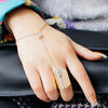 Crystal Cylinder Chain Link Ring