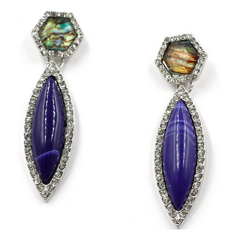 Glittery Eye Drop Earrings