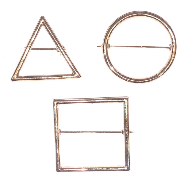 Geometric Shapes Brooch (Set of 3)