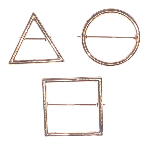 Geometric Shapes Brooch (Set of 3)