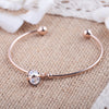 Crystal Charm Cuff Bracelet