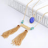 Double Tassel Stone Layered Necklace
