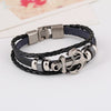 Anchor Pattern Leather Bracelet