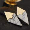 Geometric Marble Stud Earrings