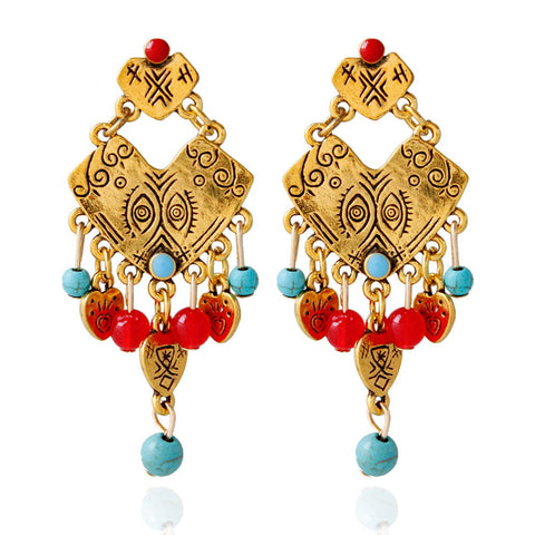 Overlapping Beaded Squares Earrings