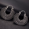 Hollow Out Tibetan Silver Color Hoop Earrings