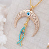 Moon & Fish Pendant Chain