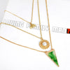 Layered Circle Triangle Drop Necklace