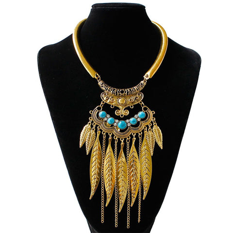 Bohemian Feather & Tassel Torque