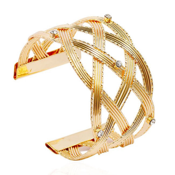 Overlapping Strands Crystal Bracelet