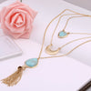 Layered Metal Tassel Necklace
