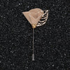 Beige Metal Leaf Vintage Lapel Pin