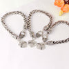 LITTLE SISTER Crystals Studded Heart Charms Bracelet