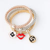 Sexy-lips Charms 3Pc Bracelet