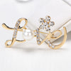 Rhinestone Love Pin Brooch