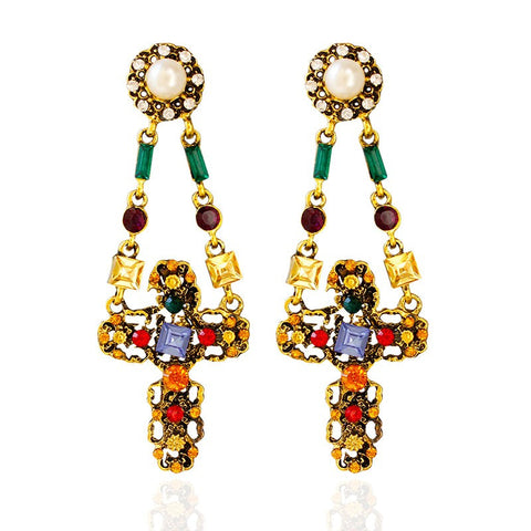 Hanging Cross Drop Earrings