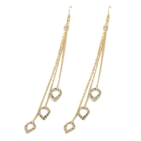 Hanging Hearts Tassel Earrings