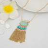 Oval Tassel Boho Pendant Necklace