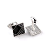 Black Enamel Lines Pattern Cufflinks