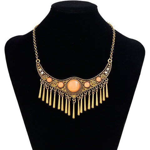 Metal Fringes Vintage Necklace