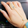 Crystal Cylinder Chain Link Ring