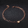 Sweet Heart Double Layer Anklet