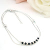 Black & Silver Beaded Layered Anklet