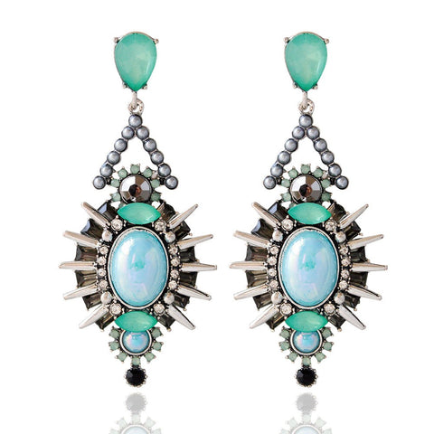 Crystal with Rivets Earrings