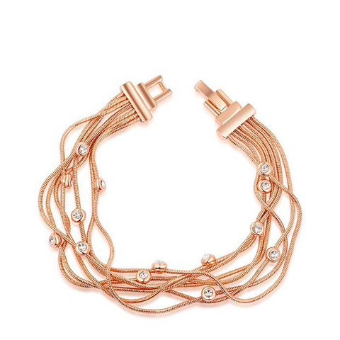 Crystal Studded Multi Layer Bracelet