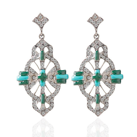 Vintage Grid Dangle Earrings