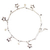 Crystal & Stars Dangle Charms Anklet