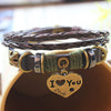 I Love You Valentine Leather Bracelet