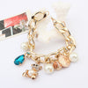 Teddy Bear & Crystal Charms Bracelet