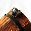 Carved Black Stones Ring