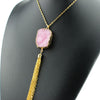 Resin Druzy Tassel Necklace
