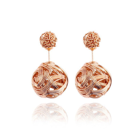 Hollowed Wires Double-side Earrings
