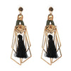 Triangle and Tassel Drop Earrings