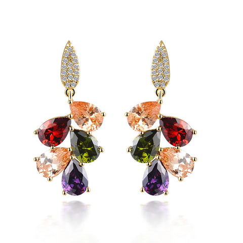 Crystal Petals Rainbow Earrings
